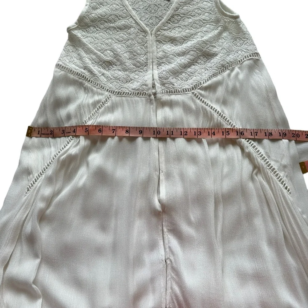 NWT Akasa Sz 6 Women's White Crochet Lace Vneck Hook‎ Eye Front Cover Up Boho